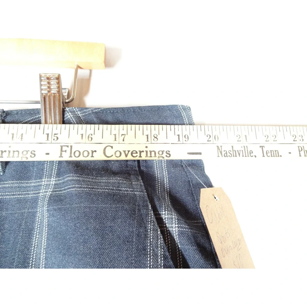 O'Neill Plaid Hybrid Shorts Mens 38 Blue White Casual Surf Coastal Golf Preppy
